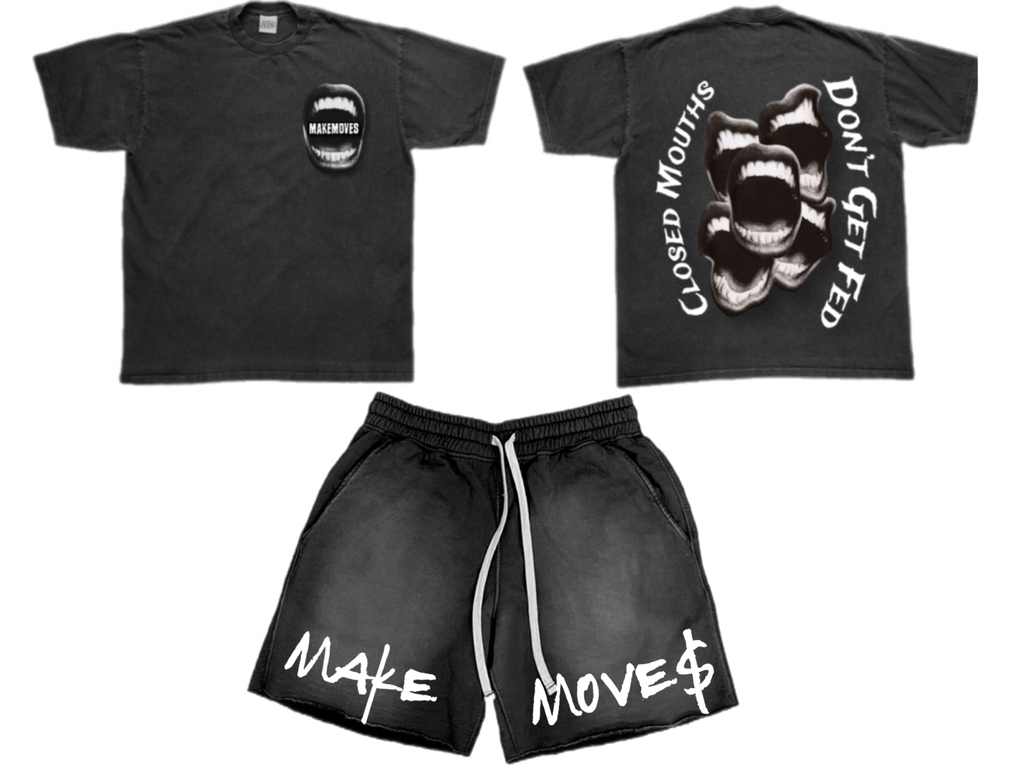 MakeMoves "Closed Mouths" Tee & Short Set