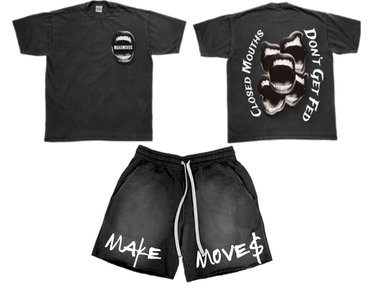 MakeMoves "Closed Mouths" Tee & Short Set